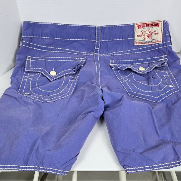 True Religion Men's Purple Board Shorts, Size 38 - Picture 1 of 6